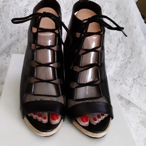 Pierre Hardy Sz 38EU Genuine Leather Gladiator Booties Wedge Shoes Booties - Picture 2 of 11